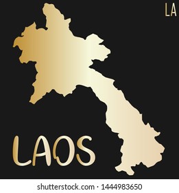 Vector illustration of a gold LAOS map 