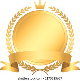Vector illustration of gold laurel frame