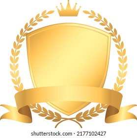Vector illustration of gold laurel frame