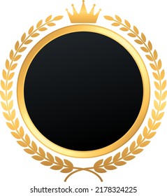 Vektorgrafik des goldenen Lorbeerrahmens