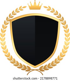 Vector illustration of gold laurel frame