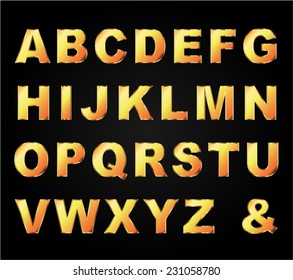 Vector Illustration Gold Letters Set On Stock Vector (Royalty Free ...