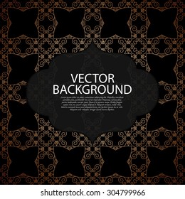 Vector illustration of a gold line background invitation.