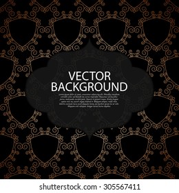 Vector illustration of a gold line background invitation.