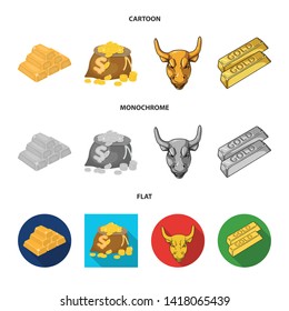 Vector illustration of  and gold  logo. Set of  and golden vector icon for stock.