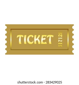 Vector illustration of Gold, the lucky ticket.