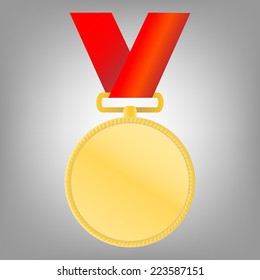Vector illustration of gold medal