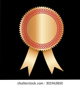 Vector illustration of gold medal award