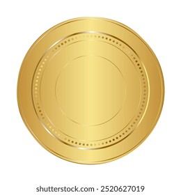 Ilustração vetorial de um selo de medalha de ouro sobre fundo branco transparente.