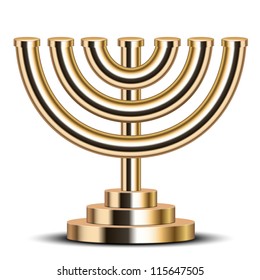 Vector illustration of gold menorah (emblem of Israel)