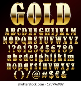 Vector Illustration Of A Gold Metal Alphabet