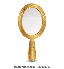 Vector illustration of gold mirror