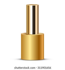 Vector illustration of gold nail polish