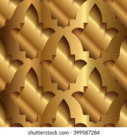 Vector Illustration; Gold Origami Background Pattern