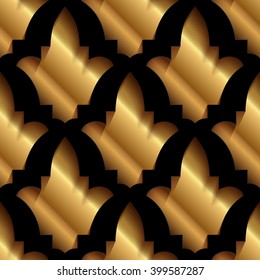 Vector Illustration; Gold Origami Background Pattern