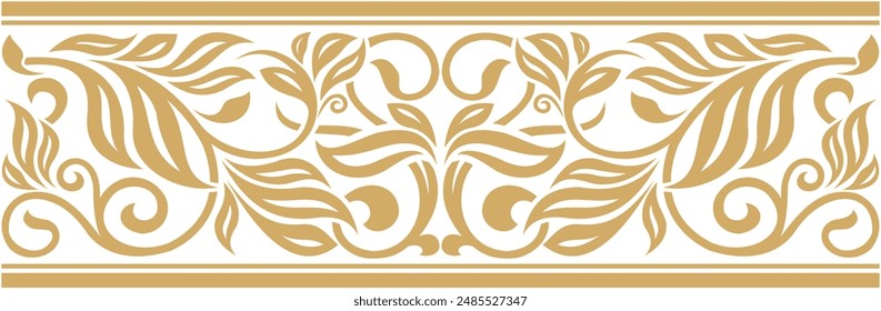 Vector illustration for gold ornament for elegant frame edge. Suitable for use as frames, calligraphy frames, edges, borders, certificates, books, covers, invitations