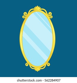  vector illustration of gold ornate vintage mirror 