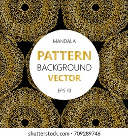 Vector illustration. gold pattern for the card or invitation with Islam Indian or ottoman motifs.
