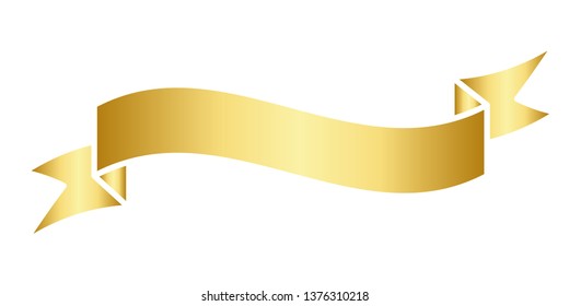 Vector illustration of gold ribbon - Vector