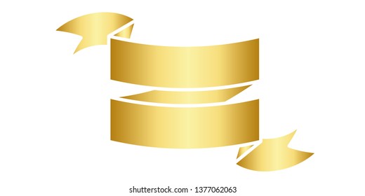 Vector illustration of gold ribbon - Vector