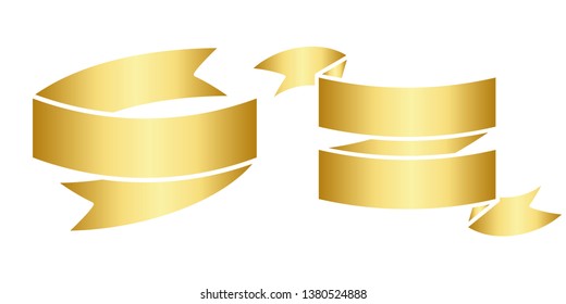 Vector illustration of gold ribbon - Vector