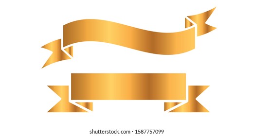 Vector illustration of gold ribbon