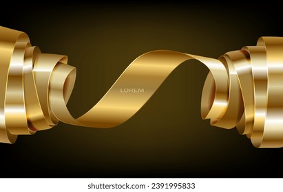 Vector illustration of gold ribbon