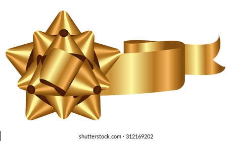 Vector illustration of gold ribbon