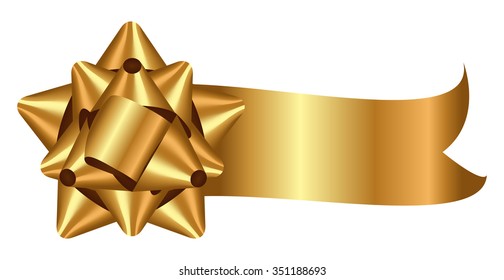 Vector illustration of gold ribbon