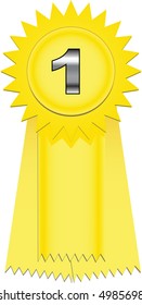 vector illustration of a gold ribbon award