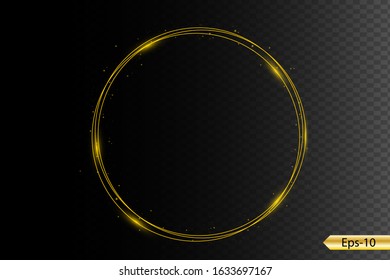 Vector illustration of a gold rim. golden gradient frames with light.Golden shiny frames isolated on a transparent background. Luxurious realistic borders.