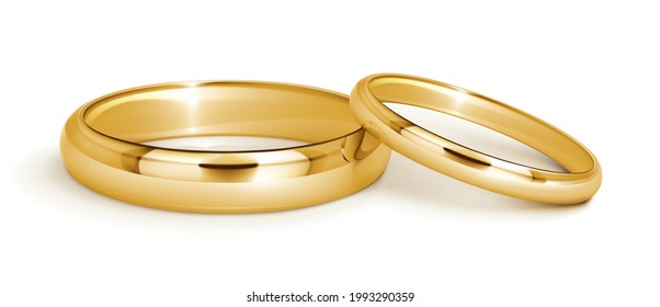 Vector illustration of classiс gold rings.