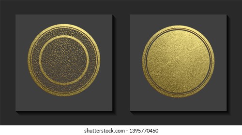 Vector illustration. Gold rubber stamp. Luxury golden vintage border.