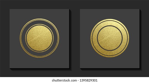 Vector illustration. Gold rubber stamp. Luxury golden vintage border.