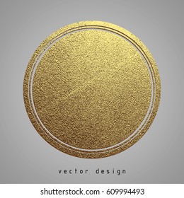 Vector illustration. Gold rubber stamp. Luxury golden vintage border.