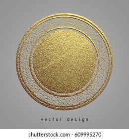 Vector illustration. Gold rubber stamp. Luxury golden vintage border.