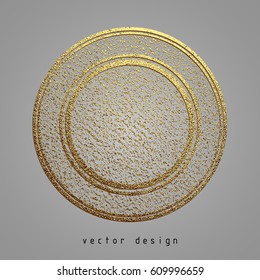Vector illustration. Gold rubber stamp. Luxury golden vintage border