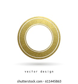 Vector illustration. Gold rubber stamp. Luxury golden vintage border.