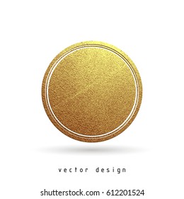 Vector illustration. Gold rubber stamp. Luxury golden vintage border.