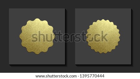 Vector illustration. Gold rubber stamp. Luxury golden vintage border.