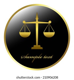 Vector illustration of Gold scales, text