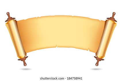 Vector illustration of gold scroll of the law