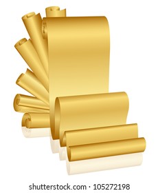 Vector illustration of gold scrolls