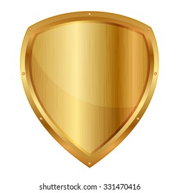 Vector Illustration of gold shield