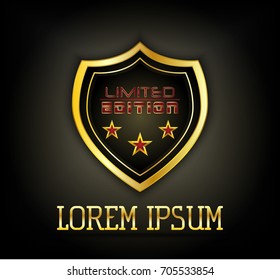 Vector illustration of Gold shield limited edition 