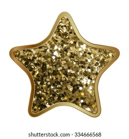 Vector illustration of gold shiny star