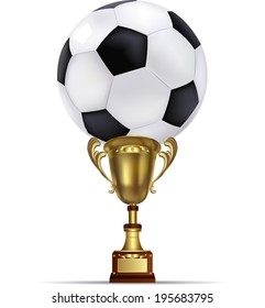 Vector illustration of gold shiny trophy