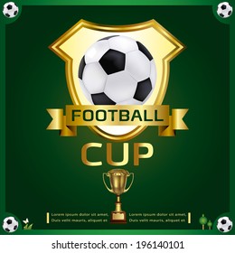 Vector illustration of gold shiny trophy