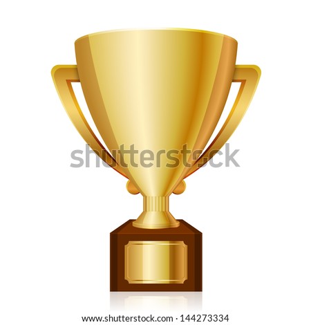 Vector illustration of gold shiny trophy