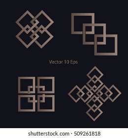 Vector illustration of a gold sign. Gold logo, emblem, brand for companies